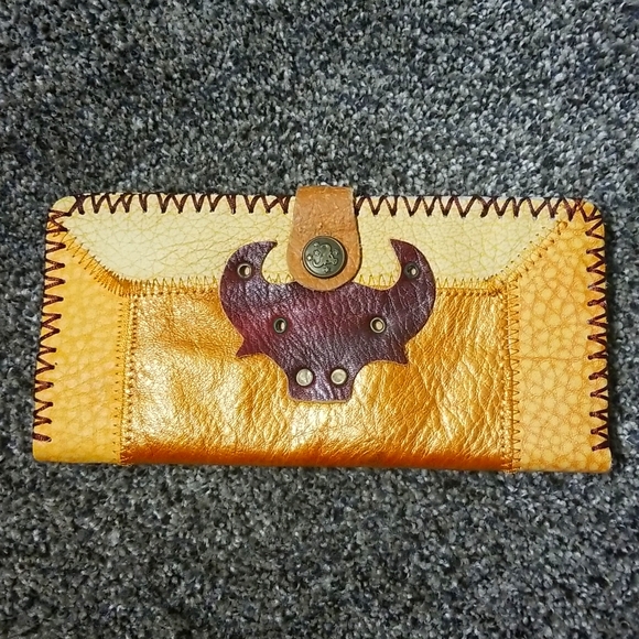 Handmade wallet from Africa. Gold. Never used - Picture 1 of 3